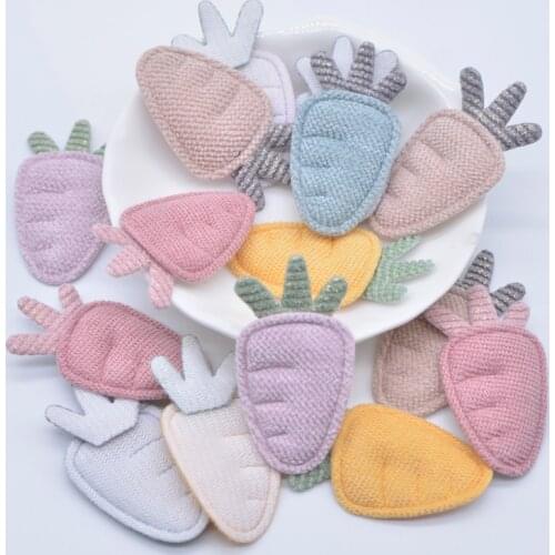 20Pcs Cartoon Carrot Applique for Handmade Baby Clothes Hat Shoes Cloth Fabric Sewing Patches DIY Headwear Accessorres N37