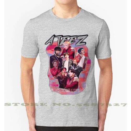 Ateez Kpop Merch Old Retro Knock Off Inspired Merchandise Cool Design Trendy T-Shirt Tee K Pop Ateez Korean Pop Music Merch