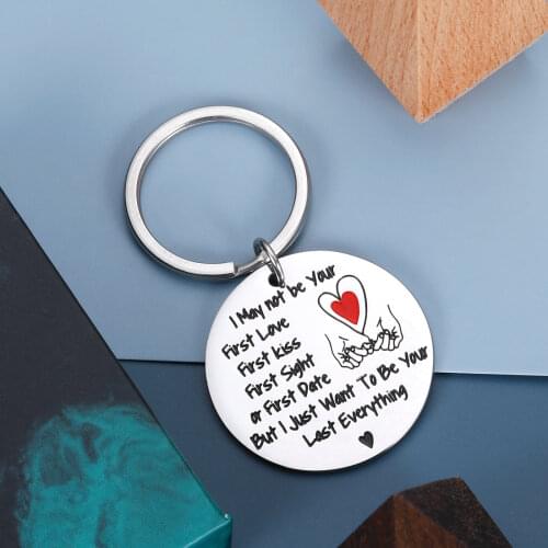Heart Valentine Day Keychain Gifts for Boyfriend Husband Girlfriend Wife I Want To Be Your Last Everything Couple Keyring