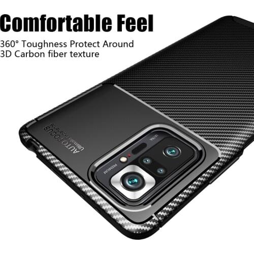 For Xiaomi Redmi Note 10 Pro Case Redmi Note 10 Pro Max Shockproof Bumper Soft TPU Rubber Smooth Phone Back Cover Redmi Note 10S