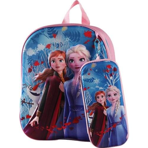 Disney Spider-Man Kids School Bag Frozen Elsa Princess Backpack 2pcs/set Kindergarten Cartoon Bag Toddler Kids boys