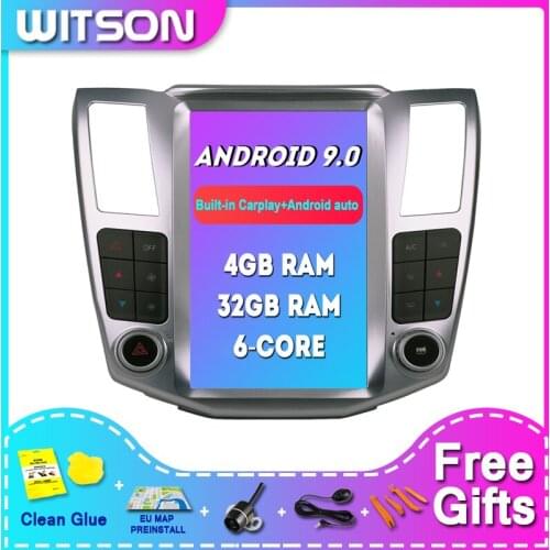 WITSON Android 9.0 Tesla Car Video Radio DVD Player For LEXUS RX300/330/350/400h 2004-2008 silvery color 4G RAM 32ROM CAR DVD