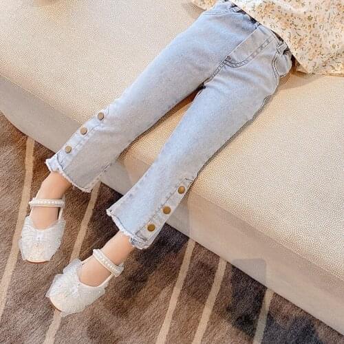 0 3 5 6 Years Girls Jeans Spring New Childrens Clothing Slim Flared Pants Trousers Baby Slim Stretch Pants