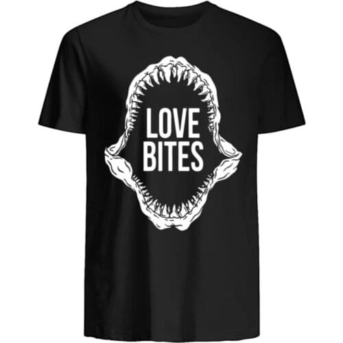 Love Bites Shark T-Shirt. Summer Cotton O-Neck Short Sleeve Mens T Shirt New S-3XL
