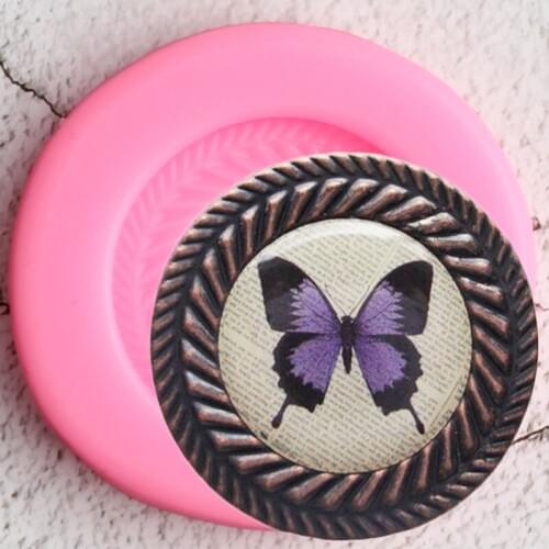 Round Cameo Frame Silicone Mold Buttons Cupcake Topper Fondant Cake Decorating Tools Polymer Clay Candy Chocolate Gumpaste Mould