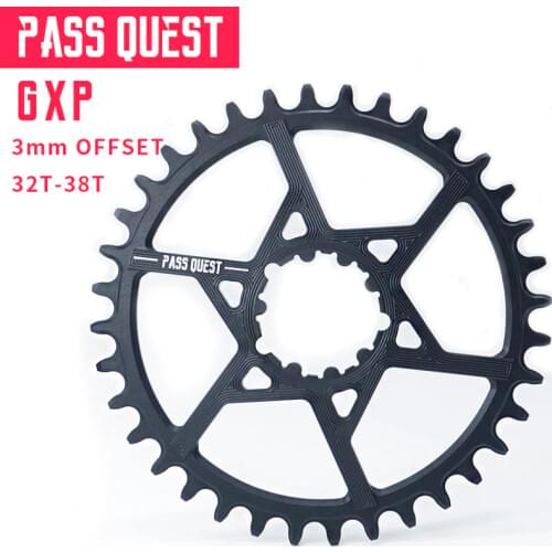 PASS QUEST GXP MTB Round Narrow Wide Chainring 32T-38T 3mm Offset Mountain Bike Chainwheel for SRAM gx xx1 eagle Bicycle Crankse