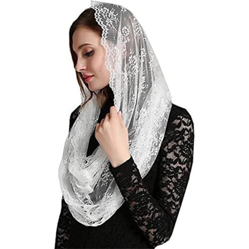 Black Beige Lace Veils Mantillas for Church Headcovering HeadWrap Catholic Latin Mass mantilla negras vela negra Voile Matille