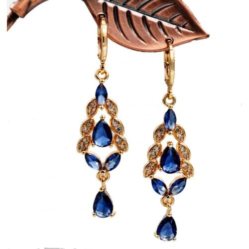 Trendy Dangle drop Earrings for Womens earrings waterdrop navy stone heart Earrings Trendy Jewelry for Valentines Day Gift