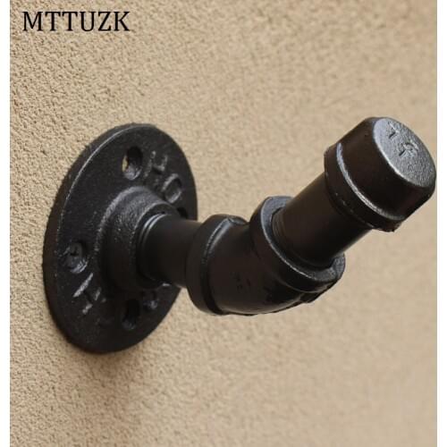 MTTUZK Industrial wall mounted Cast iron pipe coat towel robe hook hanger retro urban rustic home bar cafe restaurant decor