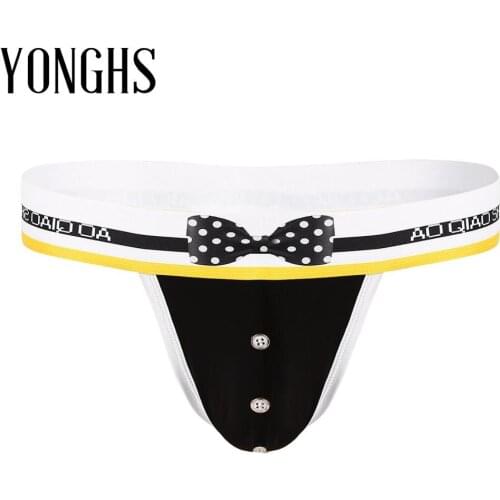 Mens Lingerie Sex Tuxedo G-string Thong Briefs Underwear Soft Wide Elastic Waistband Bulge Pouch Hot Sexy T-back Thong Panties