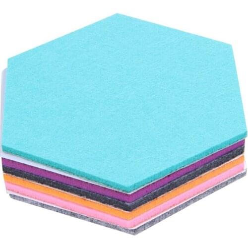 Set Of 6 Hexagon Felt Pin Board Self Adhesive Bulletin Memo Photo Cork Boards Colorful Foam Wall Decorative Tiles With 6 Pushpin