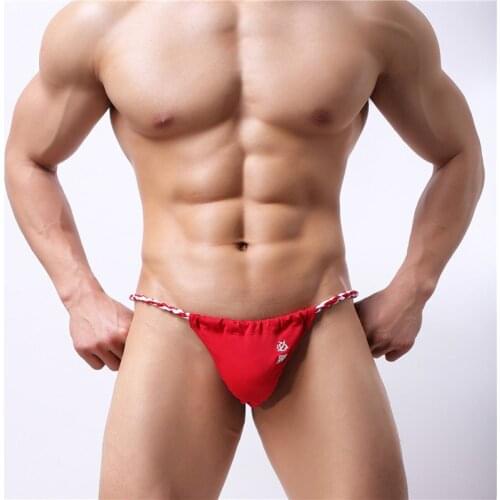 New Mens Fashion Cotton Comfortable Underwear Mens Sexy Embroidery G-Strings & Thongs