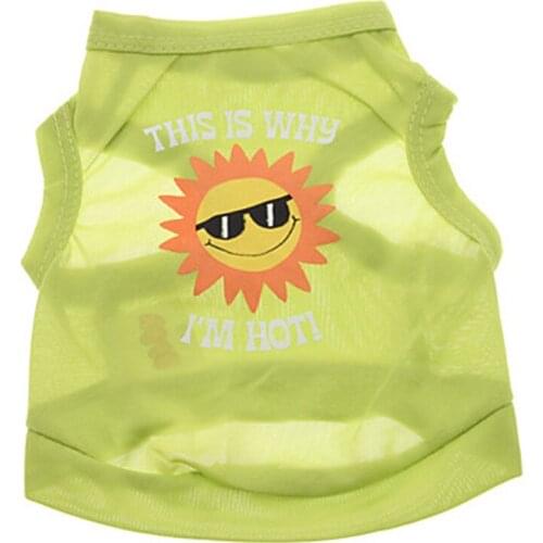 Pet Clothing Dog Clothing Polyester Printed "sun" Small Dog Pet Vest Spring/summer Style