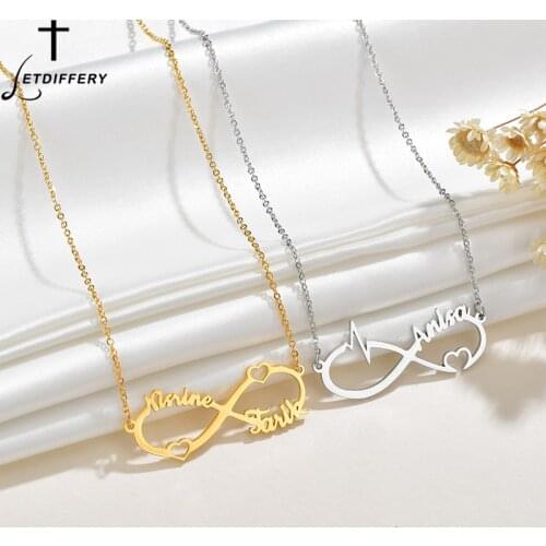 Letdiffery Letter Necklaces Personalized Jewelry Chain Pendant Custom Name for Women Stainless Steel Birthday Gifts Party