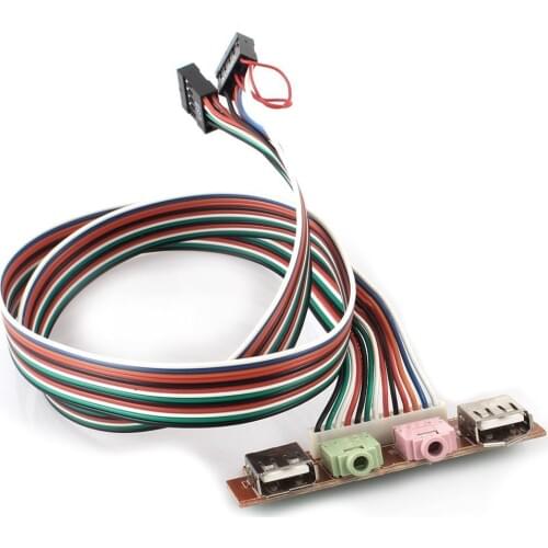 PC Computer USB Port Audio Headset Microphone Cable Support Front Panel