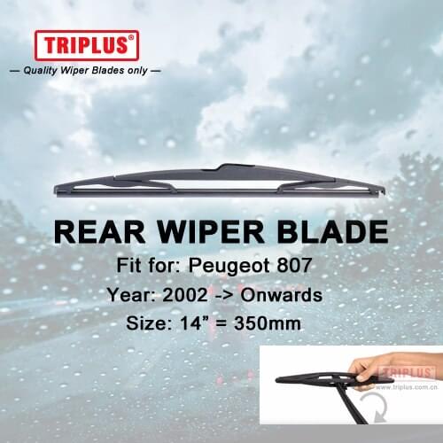 Rear Wiper Blade for Peugeot 807 (2002-Onwards) 1pc 14" 350mm,Car Rear Windscreen Wipers,for Back Window Windshield Blades