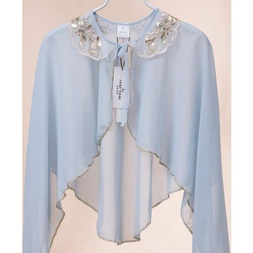 White Cape Femme Loose Collar Embroidery Ponchos And Layers Woman Long Sleeve Ponchos Driving Vacation Sun Protection Shawl New