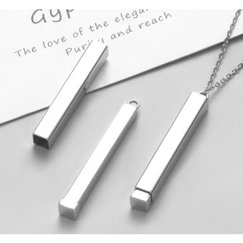 1PCS/Lot Hidden Pendant Mirror Polish Stainless Steel Necklace For Valentines Day Jewelry