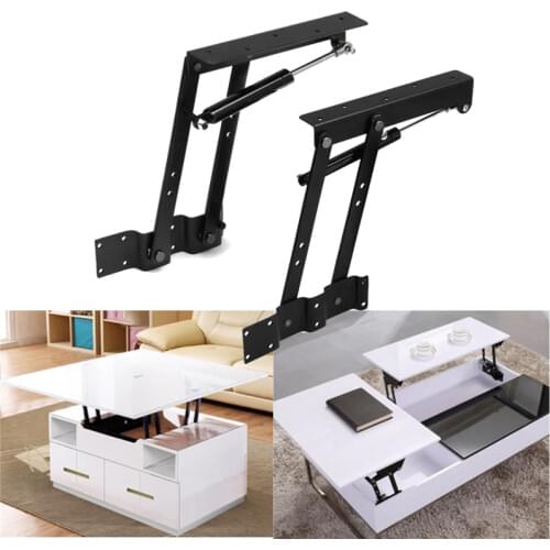 2Pcs Folding Spring Tea Table Hinge Furniture Lift Up Top Mechanism Hardware Lifting Rack Shelf For Coffee Computertable