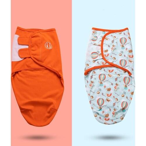 Two Packs Of Baby Accessories Newborn Swaddle Wrap Blanket Bedding Cotton Cartoon Swaddling Baby Swaddle Sleeping Bag for 0-6 Mo