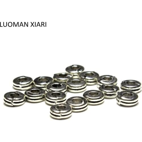 20/50 PCS 6mm Wholesale Alloys Beads For Jewelry Making Wheels Spacer-bead DIY Stone Bracelet Necklace Accessories Material