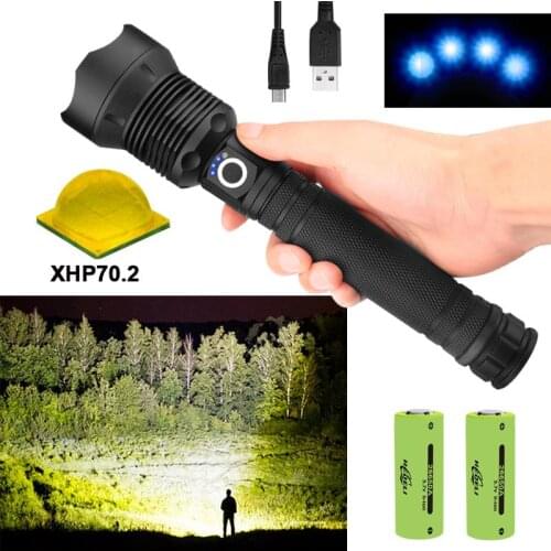 250000lumens XHP70.2 Most Powerful LED Flashlight 18650 26650 USB LED Torch XHP70 XHP50 cree Lantern for hunting camping fishing