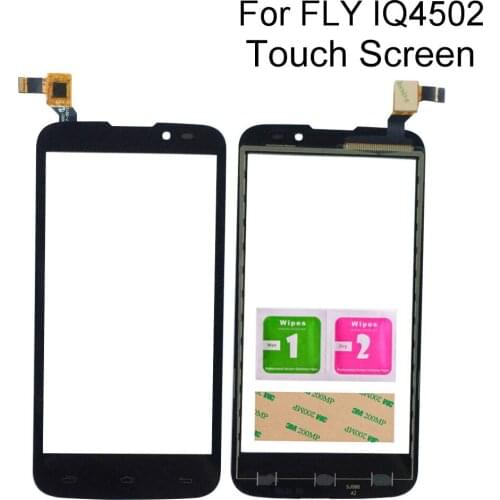 5.0" Touch Screen Panel For Fly IQ4502 Digitizer Front Glass Lens Sensor Panel Mobile Tools 3M Glue
