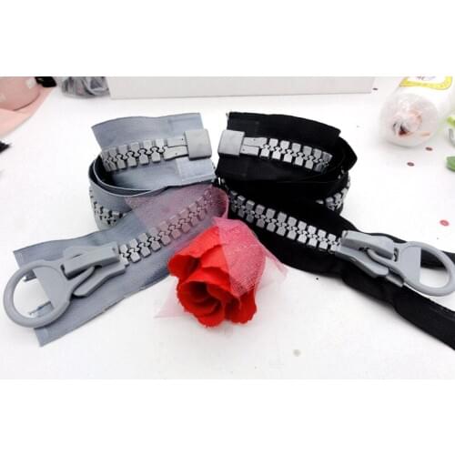 85cm/1pcs/lot 20# resin zipper/open end roomy over size /black/ gray width for Down Coats cardingans garment accessories