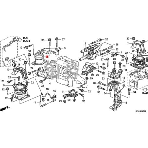 Car Engine bracket glue 2004-Hon daA CCO RD CM4 CM5 Engine rubber gasket Engine side mounting bracket 50820SDAA01