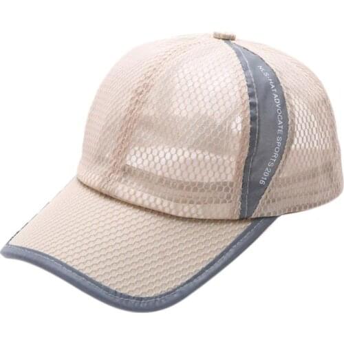 2020 Men Women Sport Hats Fashion Summer Climbing Breathable Mesh Polyester Unisex Ajustable Solid Color Baseball Cap 10Feb 13