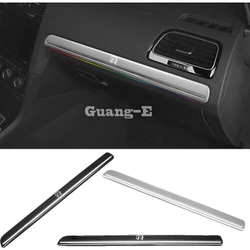 For VW Volkswagen Golf7 Golf 7 2014 2015 2016 2017 2018 cover stainless steel Middle co-pilot Glove box front trim panel 1pcs
