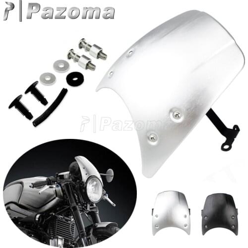 Black Silver Motorcycle Windscreen Round Head Lights Fairing Street Bikes Windshield Wind Deflectors For BMW R nine T 2014-2019