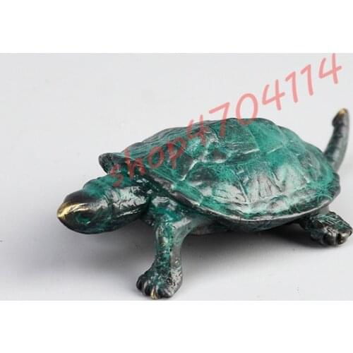 Pure copper, animal tortoise tea pet, exquisite crafts, tea ceremony decorations
