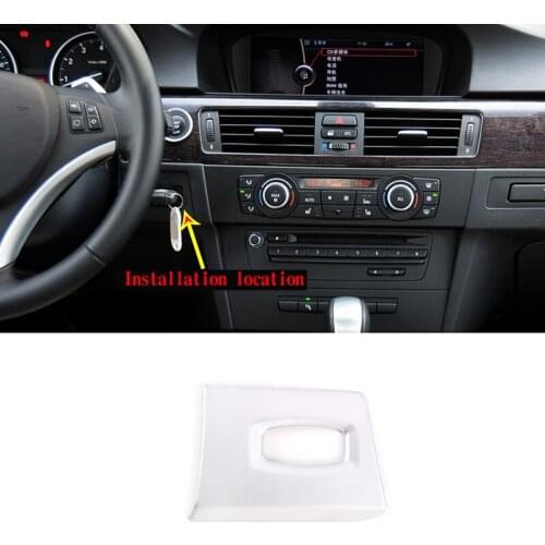For BMW 3 SeriesE90 E92 05-12 ABS Silver Car Ignition Switch Engine Start Stop Button Keyhole Ring Cover Sticker Car Accessories
