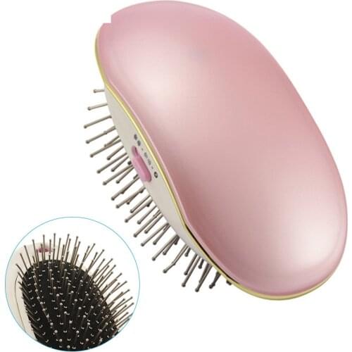 Dropshipping Portable Electric Ionic Hairbrush Takeout Mini Small Hair Brush Comb Massage Home Travel Using SMJ