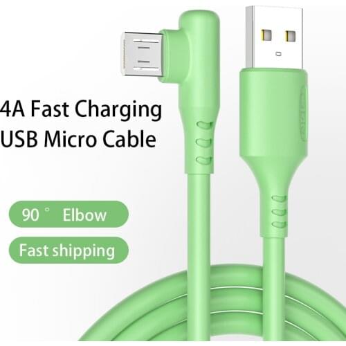 Kebiss 4A Data Cable Elbow Liquid Flexible Glue Fast Charge Line Applicable to Oppo Huawei Xiaomi Flash Charging USB Cable