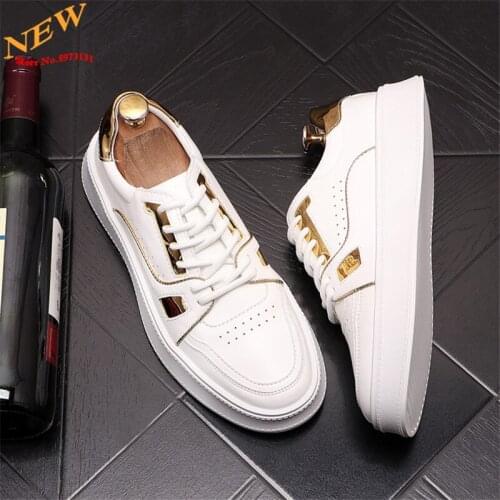 Fashion men Leather Luxury Designer Shoes Sneakers Hip Hop flat Casual Shoes Zapatillas Hombre