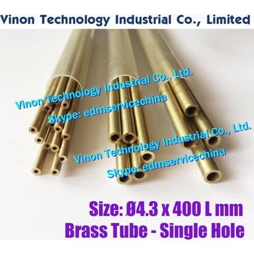 30PCS/LOT Ø4.3x400Lmm Brass Tube Single Hole,Brass EDM Tubing Electrode,Tube Diameter 4.3mm Length 400mm for Electric Discharge
