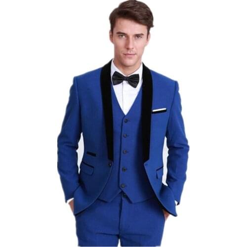 Top fashion men leisure suit formal one grain of buckle suit elegant chic suit version groom a three-piece ball gown