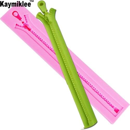 M127 Hot Selling FDA 3D Zipper Shaped Silicone Cake Fondant Decorating Mold Chocolate Baking Sugarcraft Mold