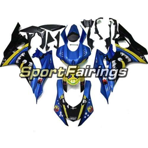 Motorbike Fairings For Yamaha YZF R6 2017 2018 Shark Painting ABS Plastic Injestion Motorcycle Covers Blue Yellow Body Kit Hulls