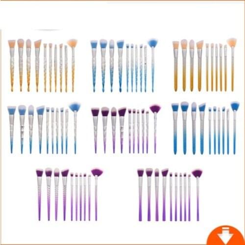 GUJHUI Makeup Brushes Set Pro 10 pcs Brushes Set Powder Eye Shadow Blending Eyelash Eyebrow Lip Brushes For Makeup