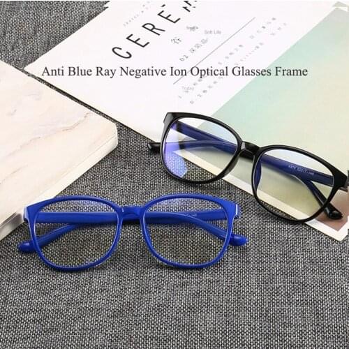 Anti Blue Ray Negative Ion Optical Glasses TR90 Lightweight Durable Spectacle Frame Male Female Rectangular Computer EyeGlasses