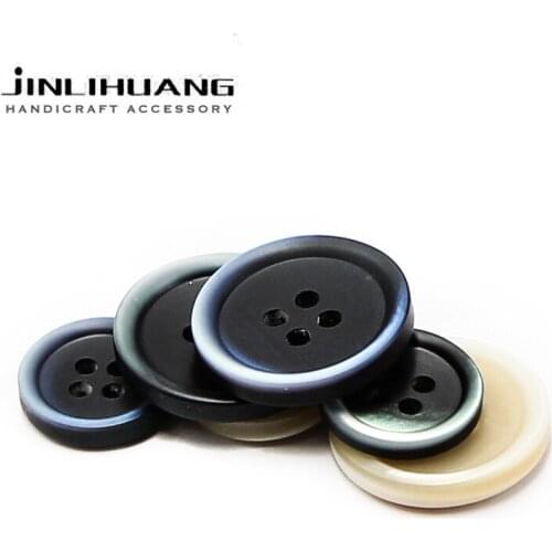 Wholesale 20pcs 4-holes Resin Coat Buttons Blue Side Sewing button for Shirt Jacket Suit Cloth Craft DIY Decorative Accessories