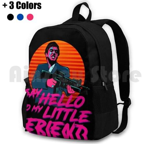 Say Hello To My Little Friend Outdoor Hiking Backpack Riding Climbing Sports Bag Tony Montana Scarface Godfather Mafia King