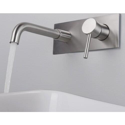 Basin Sink Swivel Faucet Wall-mounted 304 Stainless Steel Concealed Basin Bathroom Hot And Cold Water Faucet