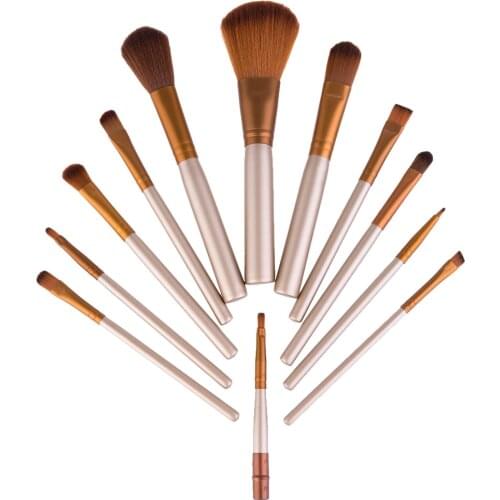 12pcs / Set Professional Foundation Makeup Brushes Set Cosmetic Tools Kit with Metal Box - 50 Sets / Pack