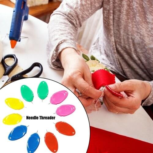 Colorful Guide Needle Threader Insertion Diy Handmade Sewing Accessories Automatic Plastic Needle Threader Easy Device Random