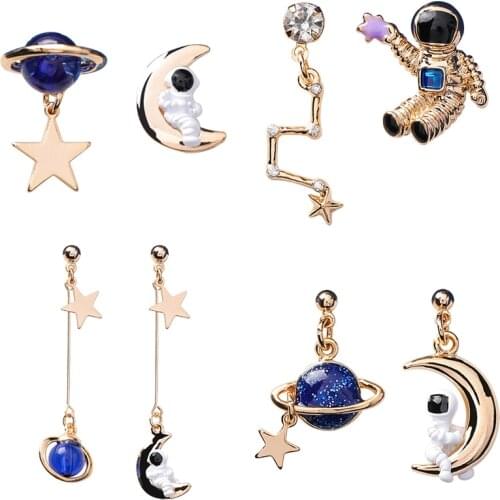 Space Earrings, 2020 New Star, Astronaut, Planet, long tassel earrings, Geometric irregular woman earrings SHANGZHIHUA