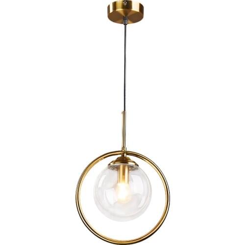 Nordic LED Pendant Lamp Simple Creative Glass Circle Pendant Lights Lighting Bedroom Bedside Hanging Light Indoor Decor Fixtures